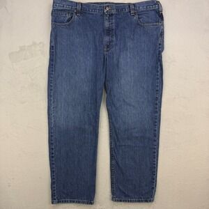 Carhartt Men's Relaxed Fit Blue Denim Jeans 42x30 Built to Serve‎ Workwear